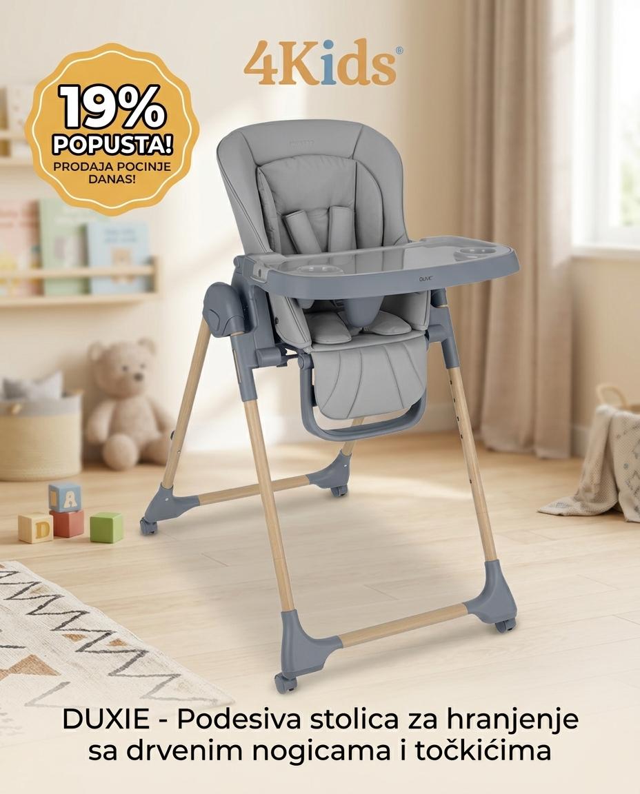 Kikka Boo Olive Wood Premium hranilica za bebe Grey, 6m+ Kikka Boo Olive Wood Premium hranilica za bebe Grey, 6m+